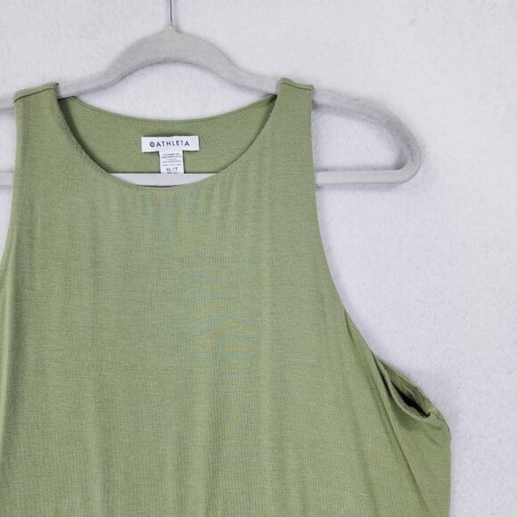 Athleta Dress Women XL Tall Green Santorini Thera Tank Sleeveless Flare Athletic - Picture 2 of 12